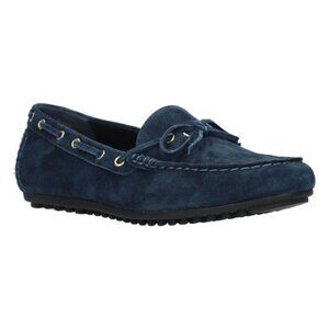 Bella Vita Scout Comfort Loafers in Navy Blue Suede Leather